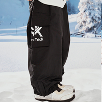 Veste de ski à capuche imperméable coupe-vent noire et vêtements de montagne pour équipement de snowboard-Combinaisons de ski pour pantalons de neige