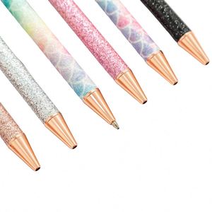 Custom Logo Luxury <b>Retractable</b> Ballpoint Promotional Glitter Sparkly Aluminum Metal <b>Pen</b> Signature Gifts for Office - Product Image 3