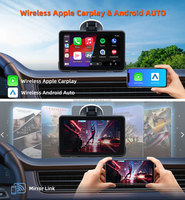 Écran intelligent 7 pouces pour voiture avec Carplay/Android Auto, GPS intégré, batterie 4000 mAh, Mirror Link, YouTube