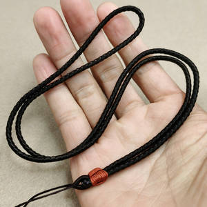 Collana con Corda Spessa 3,5 mm, Fai-da-Te, Semplice, Artigianale, in Poliammide Intrecciata, con Ciondolo in Agata e Cristallo, Gioielli in Argento - Product Image 2