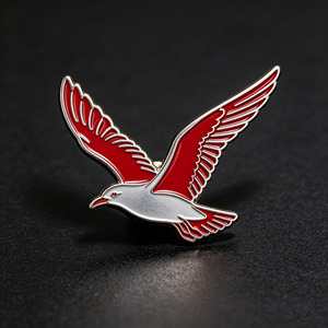 Spilla smaltata personalizzata a forma di gabbiano argentato che urla, ispirata a un uccello acquatico, divertente spilla da bavero/badge - Product Image 5