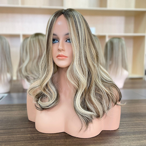 OFERTA ESPECIAL: Cabello Virgen Europeo para Topper de Encaje Mono y Seda 8*8, Marrón Claro/Oscuro, Pequeño, Rubio, para Mujeres Blancas, 100% Cabello Humano - Product Image 4