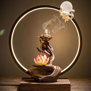 Quemador de incienso de reflujo de cerámica 2024, soporte de incienso <span class=keywords><strong>Agalloch</strong></span> para el hogar budista, quemador de incienso árabe, cascada ardiente de aromaterapia - Product Image 1