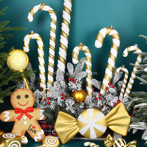 Béquilles en plastique peintes or et blanc de 15-90 cm pour décorations de Noël à domicile et sur scène, vente en gros d'usine - Product Image 4