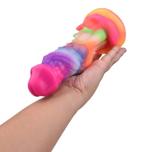 YOCY Colorful Luminous Silicone Artificial Dildo Female <b>Masturbation</b> Device Adult Sex Products - Product Image 5
