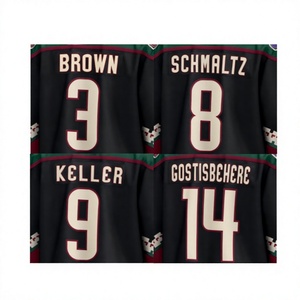 Service OEM en gros – Maillots de hockey sur glace 100 % polyester 220g, cousus, imprimés par transfert thermique, séchage rapide, avec motif Arizona 9 - Product Image 3