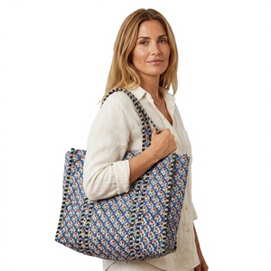 Floral Pattern Cotton Tote <b>Bag</b> Bohemian Style Water Resistant Open Top Single Strap Women's Shoulder <b>Bag</b> Outdoor Shopping All - Product Image 1
