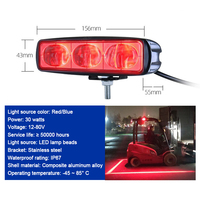 Luz de Advertencia LED de Zona Roja de 30W para Montacargas, Luz de Haz de Línea de Seguridad, Luz de Arco de Punto Azul con Certificación E-mark ECE para Montacargas