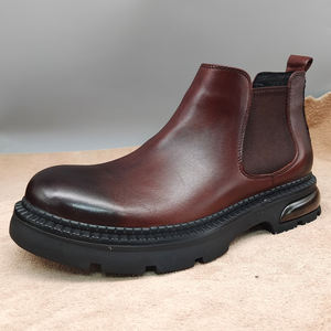 Cómodas botas <span class=keywords><strong>Chelsea</strong></span> de cuero puro, botas de piel de vaca de Grado Superior transpirables, zapatos informales para hombres, compras al aire libre - Product Image 4