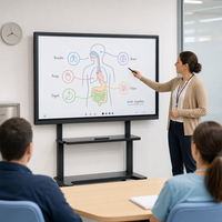 Écran plat interactif 65 pouces 4K Tableau blanc numérique avec écran tactile 20 points