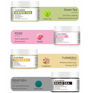 Private Label organik yüz yağ kontrolü ve akne kaldırma pembe zerdeçal YEŞİL ÇAY yüz kil çamur maskesi - Product Image 4