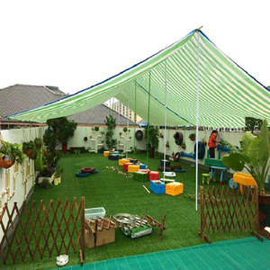 مظلة محمولة منسوجة بتقنية الحياكة المتشابكة للاستخدام الخارجي في الفناء والشاطئ، مصنوعة من قماش HDPE متين مقاوم للأشعة فوق البنفسجية بتصميم مستطيل 50 جرام/متر مربع - Product Image 5