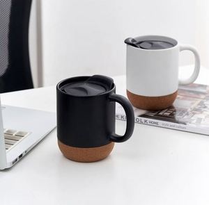 Mug à thé et lait réutilisable de haute qualité, 14 oz, finition mate, populaire, avec fond en liège, tasse à café en céramique anti-éclaboussures - Product Image 5