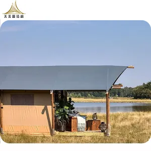 Prefabrik evler 2 adam su geçirmez safari çadırı glamping kabin çadırı