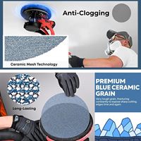 Disques de ponçage en céramique de 9 pouces de qualité supérieure, sans poussière, à fixation auto-agrippante, anti-colmatage, pour ponceuse orbitale aléatoire, haute performance, OEM