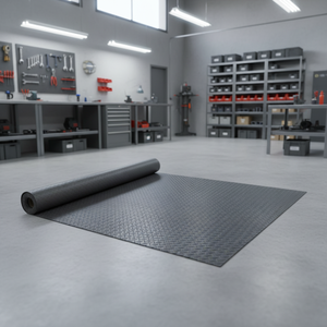 Rouleau de revêtement de sol en PVC motif pièces de monnaie pour garage, usage intensif, <span class=keywords><strong>antidérapant</strong></span>, surface en caoutchouc à motif pièces de monnaie pour <span class=keywords><strong>remorque</strong></span>, fourgon, abri, cabine, universel - Product Image 1