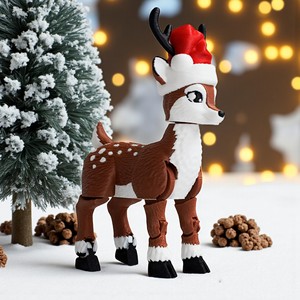 Vashine 3D Imprimé Elk de Noël Cadeaux Jouets Artisanat Wapiti Noël Toi Coloré PLA Friendly Enfants Cadeau 3D Action Figure Jouet - Product Image 5