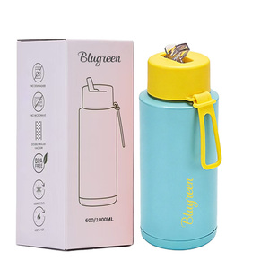 Bouteille d'eau isotherme en acier inoxydable sans BPA de 32 oz avec couvercle à paille rabattable, idéale pour le sport (ODM) - Product Image 2