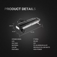 Barres lumineuses LED universelles 6000K, accessoires de lampe stroboscopique magnétique automatique rouge et blanc pour voitures et camions - Clignotant d'avertissement d'urgence
