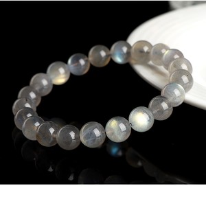 Natural Labradorite Grey Moonstone Bracelet <b>Blue</b> Flash Healing Crystal Stretch <b>Beaded</b> Gemstone Bracelet Unisex Spiritual Jewelry - Product Image 6