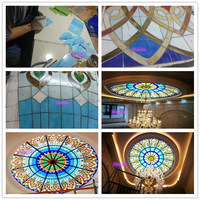Dôme en verre teinté personnalisé de style européen pour église, villa, hôtel, décoration de plafond