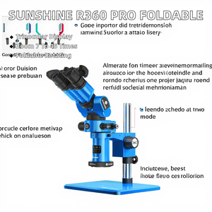 Sunshine Trinocular Stereo <b>Microscope</b> | 10X Magnification 180° Rotating Foldable Design IP54 Manual Focus Precision Repair Tool - Product Image 2