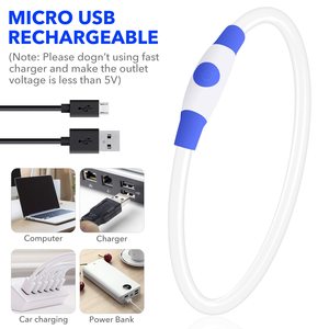 Usb נטענת גדולה גדולה אור יצרנים מותאמים אישית tpu מים קולארס דה perros הוביל צווארון כלב - Product Image 4