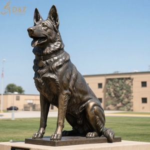Esculturas grandes de perro pastor alemán al aire libre-Estatuas de perro reacondicionadas adecuadas para césped, almohadas o entradas - Product Image 3