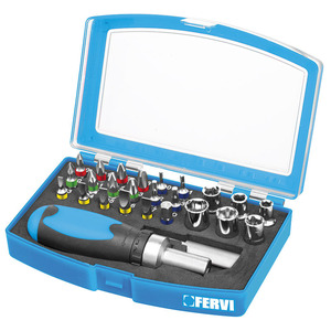 FERVI Professional <b>Tool</b> <b>Box</b> Set Serie Bussole and Esagonali Inserts - Product Image 1