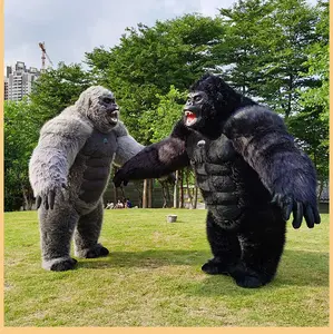 BAIGE 2.6m şişme King Kong Godzilla kostüm cadılar bayramı peluş kürklü Gorilla maskot şişme yürüyüş gösterisi sahne