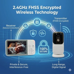 Babyphone vidéo KT-828S avec batterie 1700mAh, écran IPS de 3,5 pouces, vision nocturne automatique, capteur de température - Product Image 5