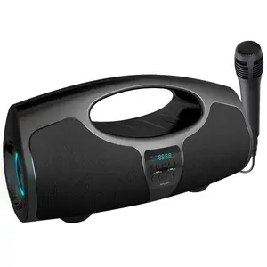 轻型扬声器Wifi便携式迷你无线扬声器带麦克风RGB黑色电池塑料定制派对扬声器P1 AUX