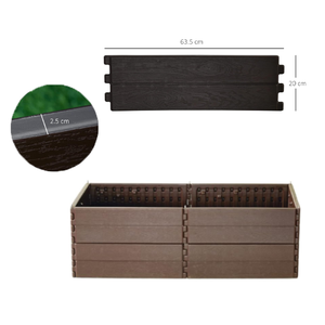 Maceta de jardín de fácil montaje con acabado de madera de plástico apilable elevado para el hogar moderno - Product Image 1