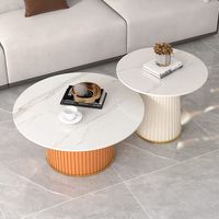 Ensemble de petite table basse ronde de Style nordique lumière luxe moderne créatif à la mode pour petits appartements en pierre