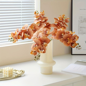 1 pièce de fleurs artificielles en latex au toucher réel, Phalaenopsis, tige d'orchidée artificielle de 23,6 pouces, bouquet pour mariage, fête, décoration de la maison <span class=keywords><strong>et</strong></span> du jardin - Product Image 4