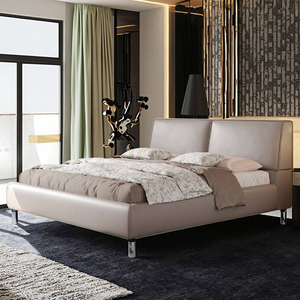 Da Trắng bọc giường Vua nối dài đầu giường khách sạn đồ nội thất phòng ngủ thiết lập bao gồm tủ quần áo đầu giường để sử dụng nhà - Product Image 5
