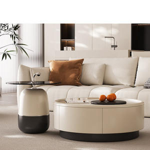 Mesa de Centro Moderna Minimalista con Tapa de Madera Maciza Estilo Crema para Sala de Estar, Hogar, Apartamento Pequeño, Muebles de Diseño Nuevo 2025 - Product Image 2