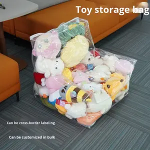 โซฟาพีวีซีใสทรงที่วางแขน สไตล์เรียบง่าย สร้างสรรค์ สำหรับคนขี้เกียจ ใช้เป็นที่นั่งตุ๊กตา หรือถุงเก็บของเล่นตุ๊กตา - Product Image 3