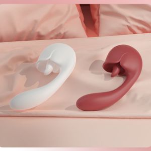 Yüksek Kaliteli Seks Ürünleri Kadın Seks Oyuncakları 2'si 1 Arada Dil Yalama Titreşimli Yatıştırıcı Masaj ve Mastürbatör Seks Vibratörü - Product Image 6