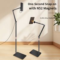 Support de téléphone magnétique robuste N52 en aluminium réglable et télescopique pour bureau, vente en gros, moule privé OEM