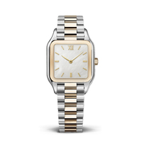 Montre analogique pour femme élégante et professionnelle, cadran rectangulaire vert, résistante à l'eau, en acier inoxydable doré, vintage, marque personnalisée