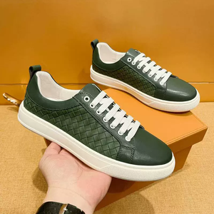 Zapatos de Hombre de Cuero Genuino, Tejidos a Mano, con Cordones, Casuales, con Punta Redonda y Suela de Goma para Uso Diario - Product Image 3