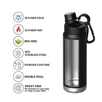 Bouteille d'eau sport transfrontalière au design moderne, en acier inoxydable à double paroi, tasse isotherme sous vide pour l'extérieur, minimaliste et portable