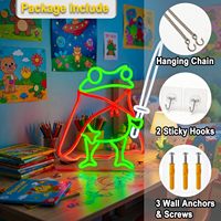 Kustomisasi Profesional Lampu Neon Katak Multiwarna LED Dekorasi Dinding Bertenaga USB untuk Rumah, Bar, Pesta