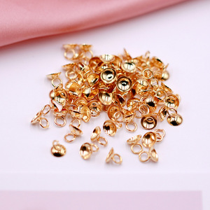 Plateaux en perles dorées avec œillets ronds pour boucles d'oreilles, bracelets, composants de bijoux 000601 - Product Image 2