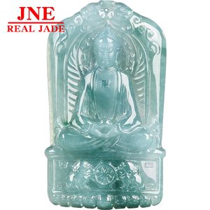 Pendentif en jade naturel de <span class=keywords><strong>type</strong></span> A, jade bleu eau, Amitabha Bouddha, pendentif en jade <span class=keywords><strong>du</strong></span> zodiaque chinois, chien, cochon, Bouddha gardien, quatre rencontres - Product Image 5