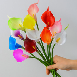 Flores Artificiales de Calla Lily de Laixing, Mini Simulación de PU, Decoración para el Hogar, Accesorios para Bodas, Moldeado por Inyección - Product Image 1