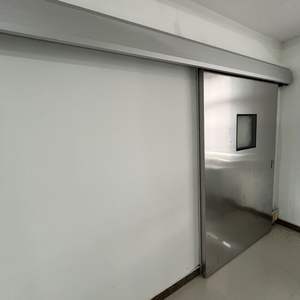 ประตูบานเลื่อนกันรังสีเอกซ์แบบมีมอเตอร์ ผลิตจากสแตนเลสหนา 2 มม. พร้อมแผ่นตะกั่วป้องกันรังสี สำหรับห้องสแกน CT ในโรงพยาบาล - Product Image 5