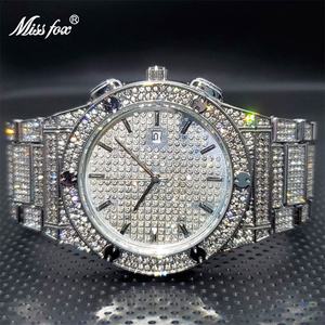 Reloj de Lujo Único para Hombre con Diamantes, Reloj Redondo Dorado con Esfera Personalizada, Reloj de Pulsera de Cuarzo de Lujo con Circonitas - Product Image 4
