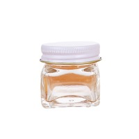 Pot en verre cristal carré miniature de 15 g avec bouchon à vis en aluminium, logo personnalisé pour le baume du tigre, soins personnels